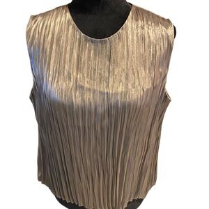 Vince Satin Pleated Sleeveless Blouse Women's Size Large - NWT
